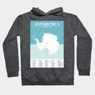 Antarctica Historic Site Map Poster Hoodie